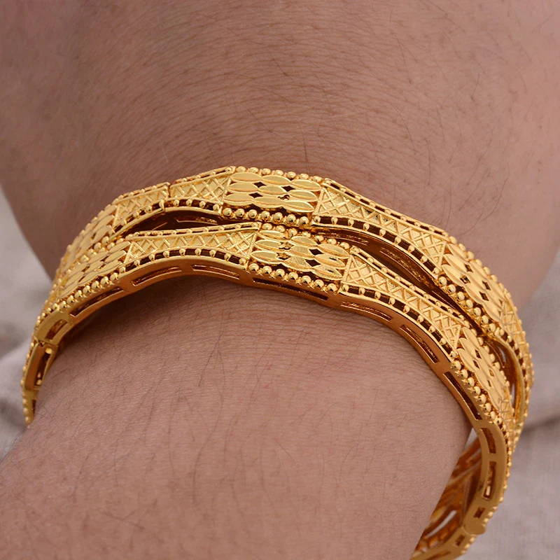 Gold Plated Bangles Luxury Arabic Wedding Bracelet - Image 49