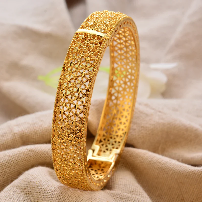 Gold Plated Bangles Luxury Arabic Wedding Bracelet - Image 53