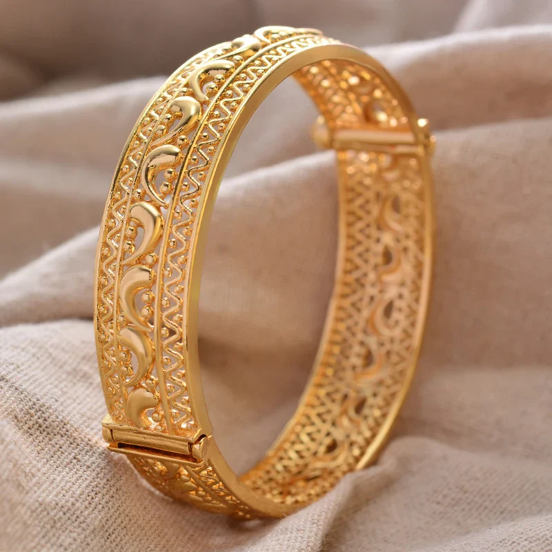 Gold Plated Bangles Luxury Arabic Wedding Bracelet - Image 54