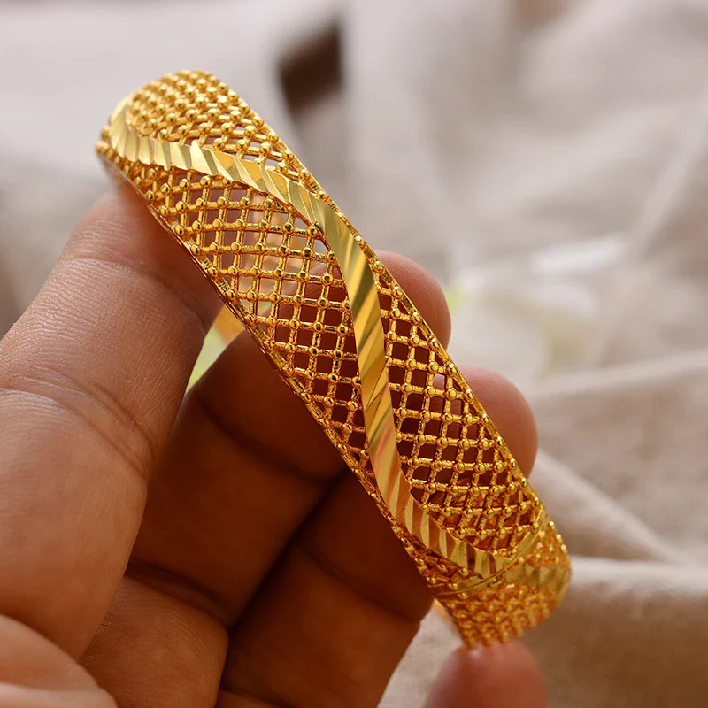 Gold Plated Bangles Luxury Arabic Wedding Bracelet - Image 57