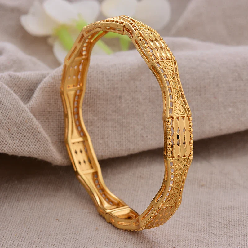 Gold Plated Bangles Luxury Arabic Wedding Bracelet - Image 58