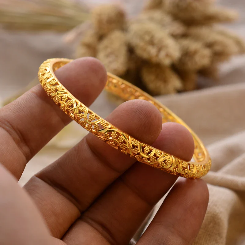 Gold Plated Bangles Luxury Arabic Wedding Bracelet - Image 59
