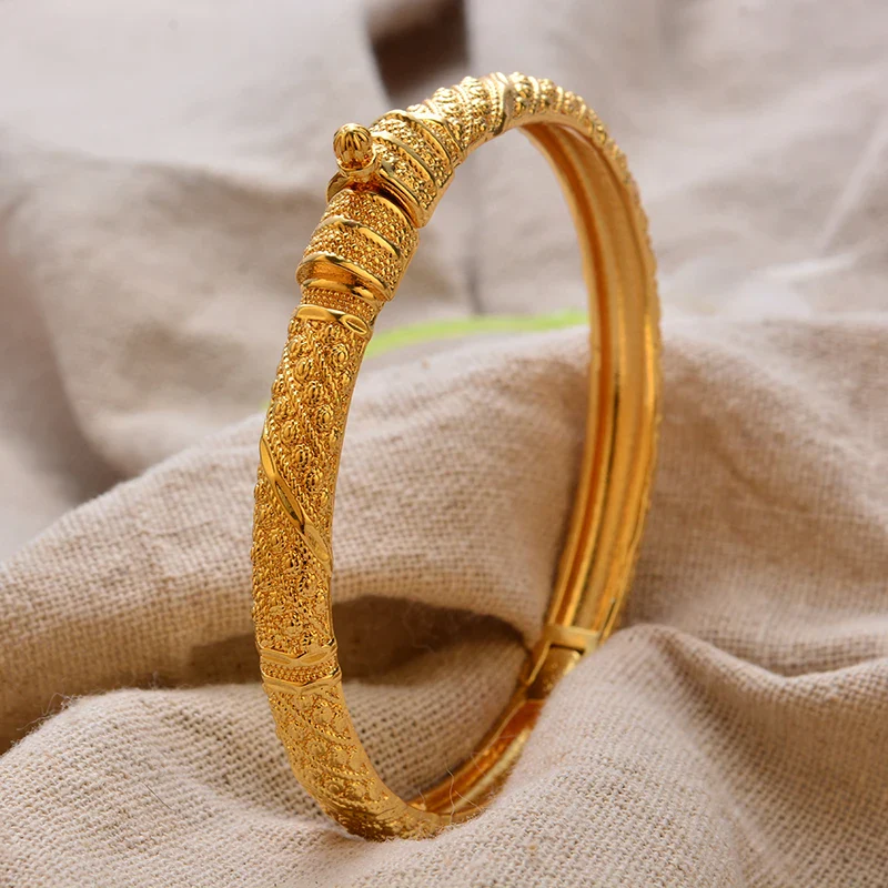Gold Plated Bangles Luxury Arabic Wedding Bracelet - Image 60