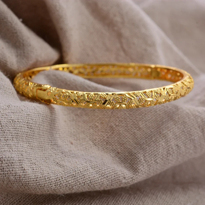 Gold Plated Bangles Luxury Arabic Wedding Bracelet - Image 62