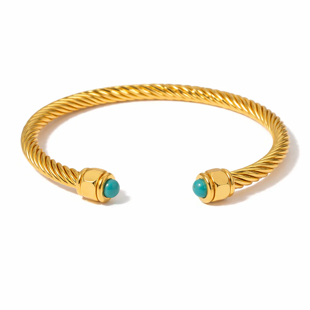 Gold Plated Stainless Steel Stackable Bracelet Set Cuff Jewelry For Elegant Layering Spring 2026 Gift - Image 12