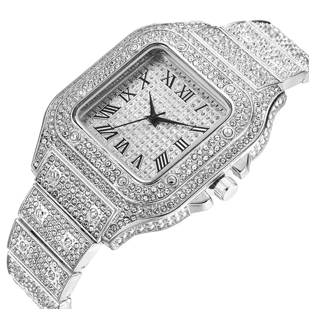 Gold Watch Rhinestone Bracelet Unisex Wristwatch Holiday 2025 Sparkling Quartz Statement Gift - Image 7