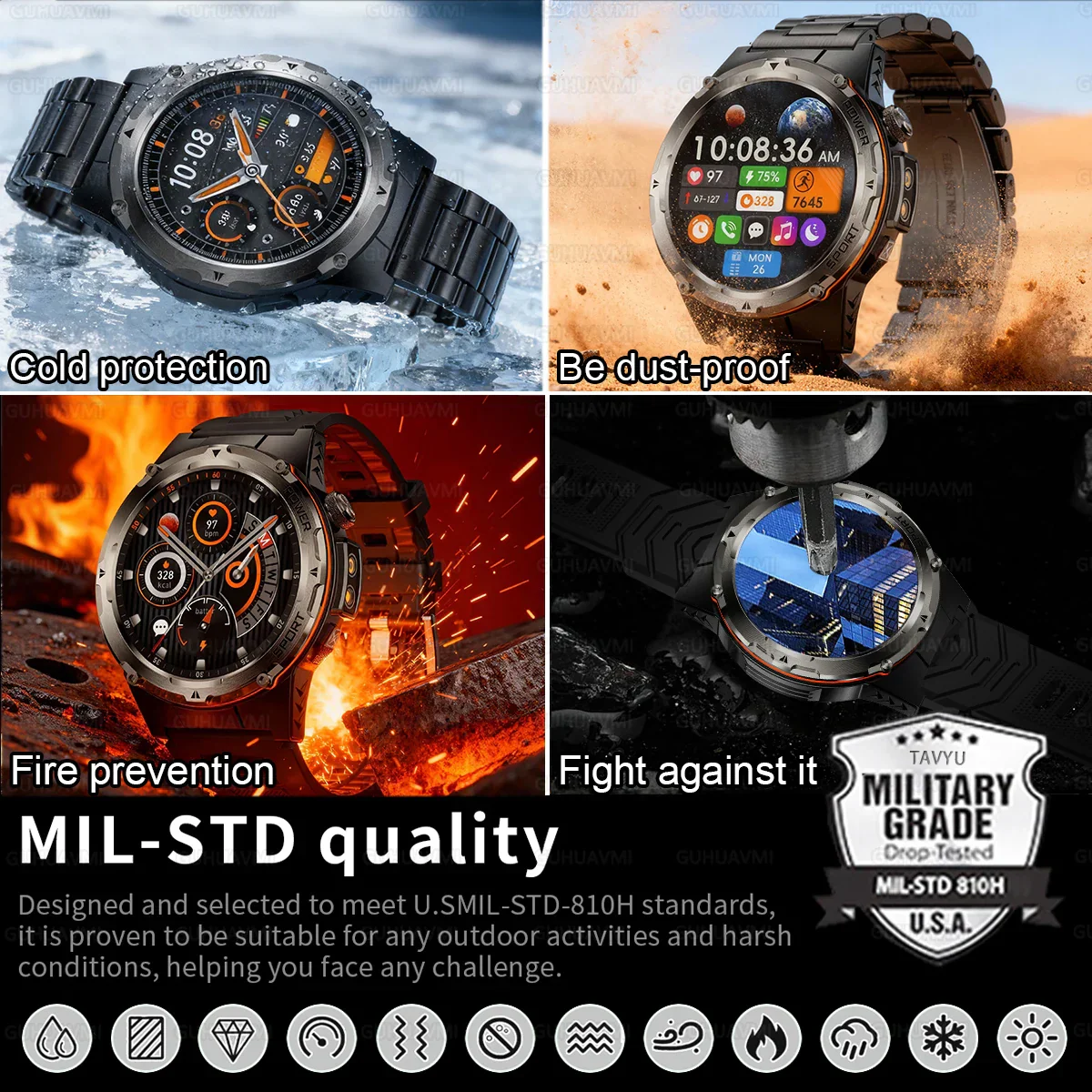 GPS Sports Smart Watch With AMOLED Display Compass NFC HD Calls Waterproof 500mAh Battery Fall 2025 Outdoor Trend - Image 6