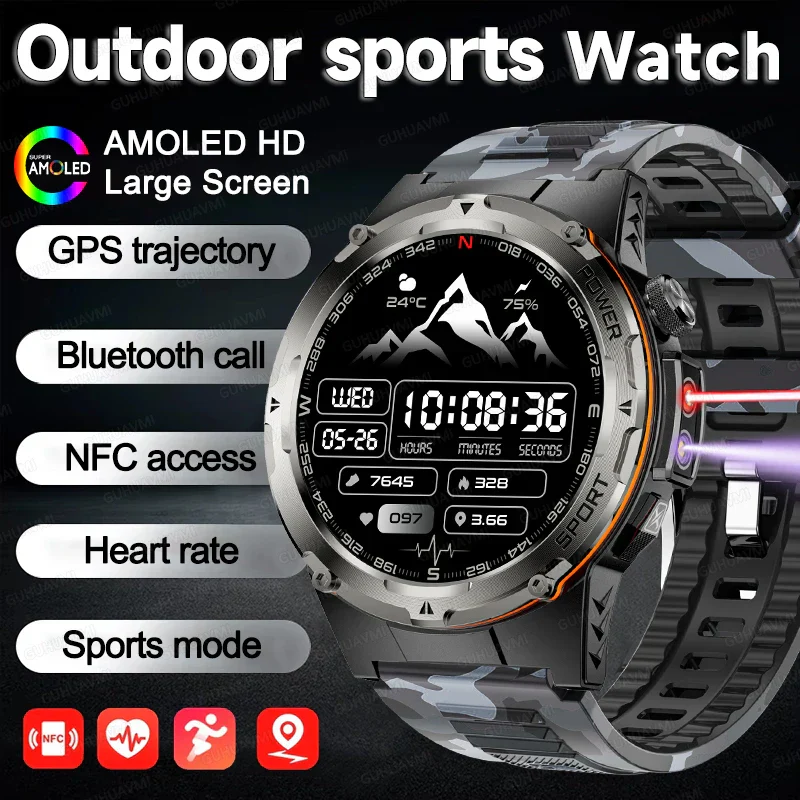 GPS Sports Smart Watch With AMOLED Display Compass NFC HD Calls Waterproof 500mAh Battery Fall 2025 Outdoor Trend - Image 8