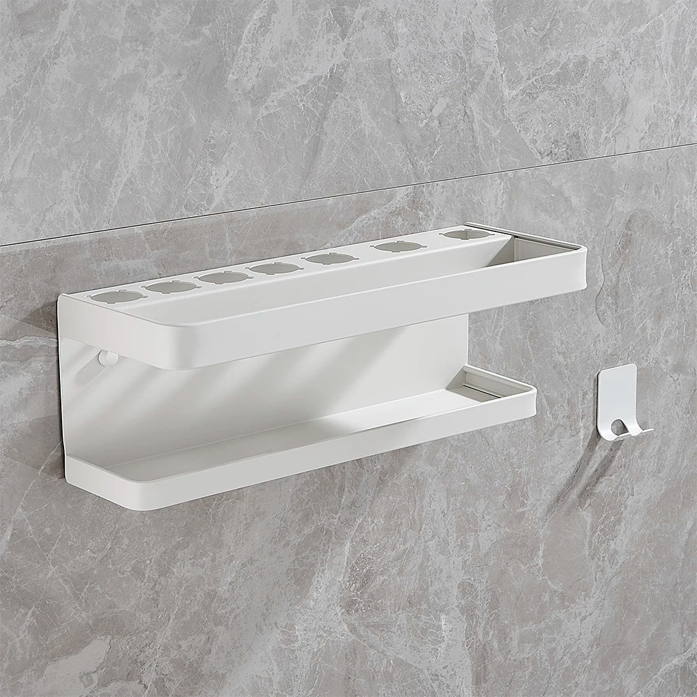 Hair Dryer Holder Aluminum Wall Mount Shelf Airwrap Organizer Fall 2025 Space Saving Bathroom Rack - Image 12