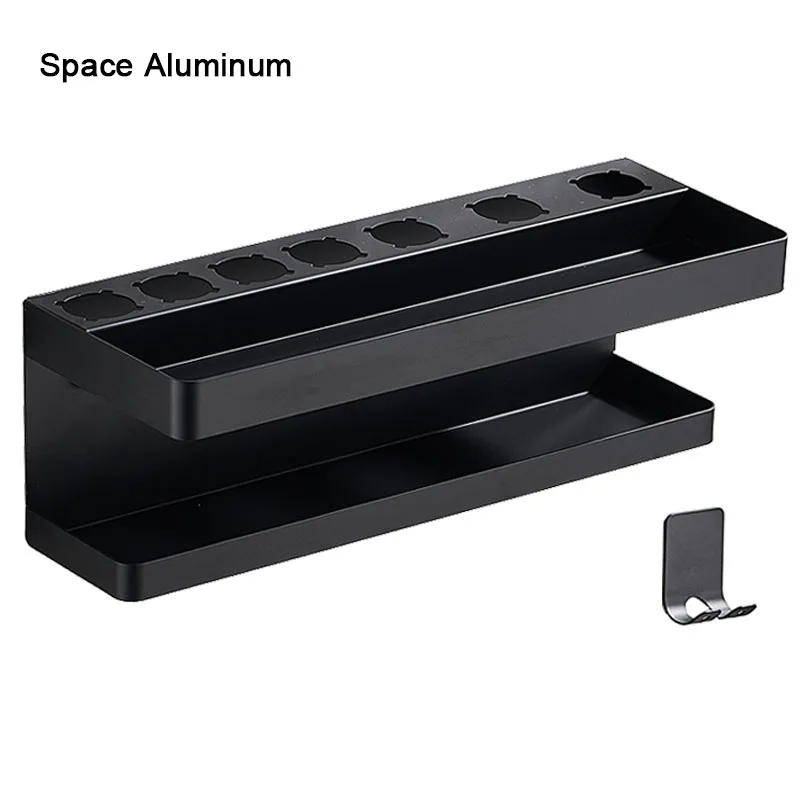 Hair Dryer Holder Aluminum Wall Mount Shelf Airwrap Organizer Fall 2025 Space Saving Bathroom Rack - Image 13