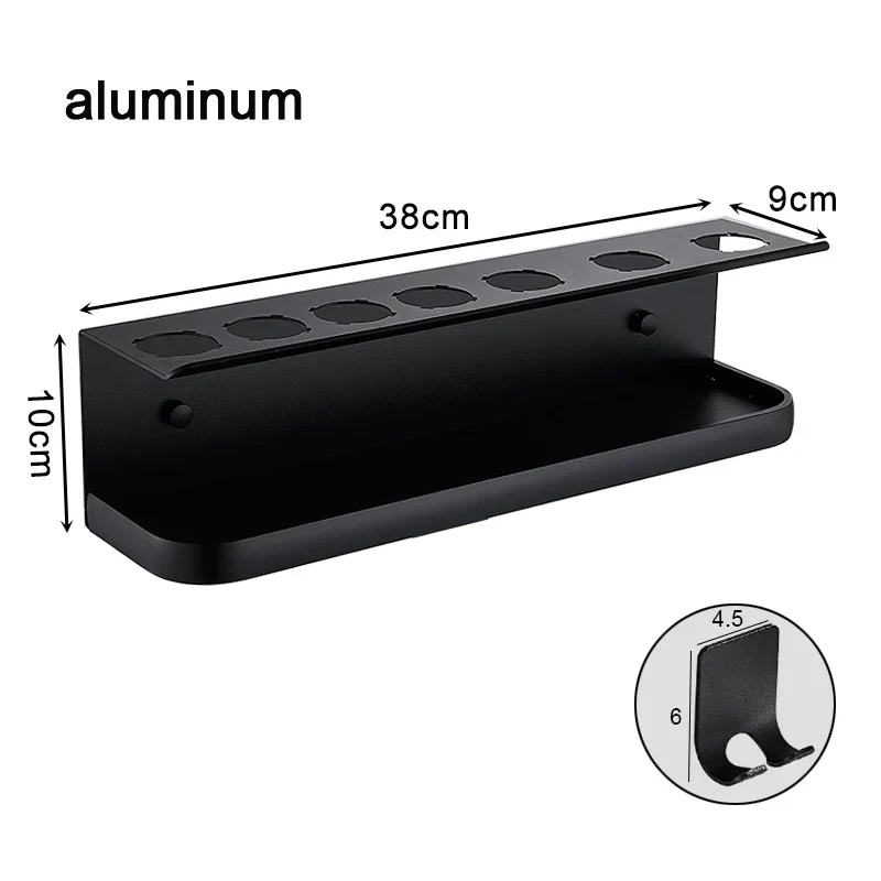 Hair Dryer Holder Aluminum Wall Mount Shelf Airwrap Organizer Fall 2025 Space Saving Bathroom Rack - Image 15