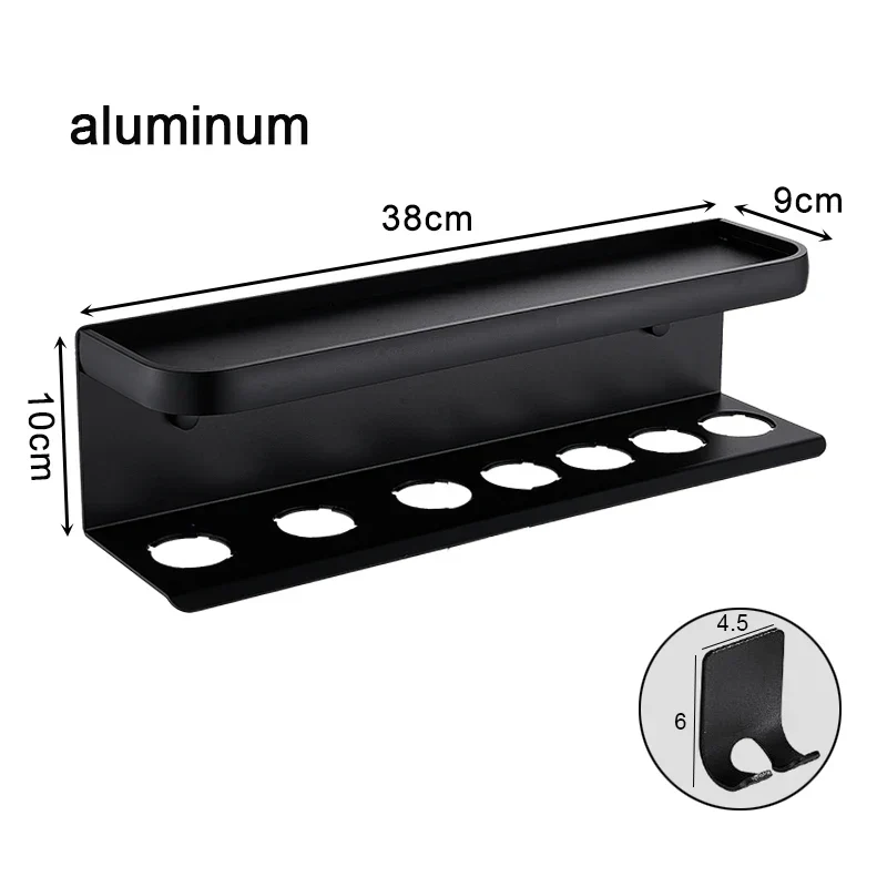Hair Dryer Holder Aluminum Wall Mount Shelf Airwrap Organizer Fall 2025 Space Saving Bathroom Rack - Image 8