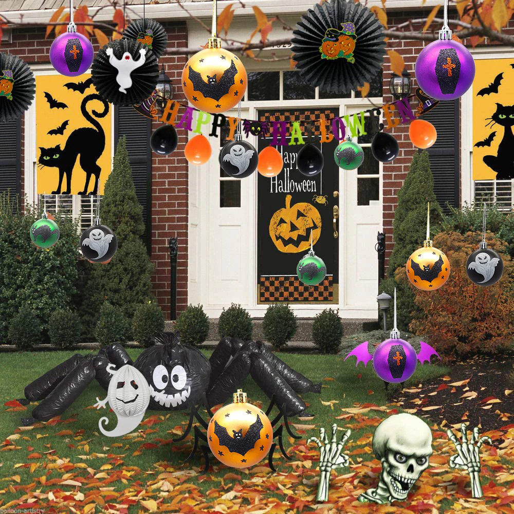 Halloween Ornaments 6cm Matte Balls Hanging Porch Decor