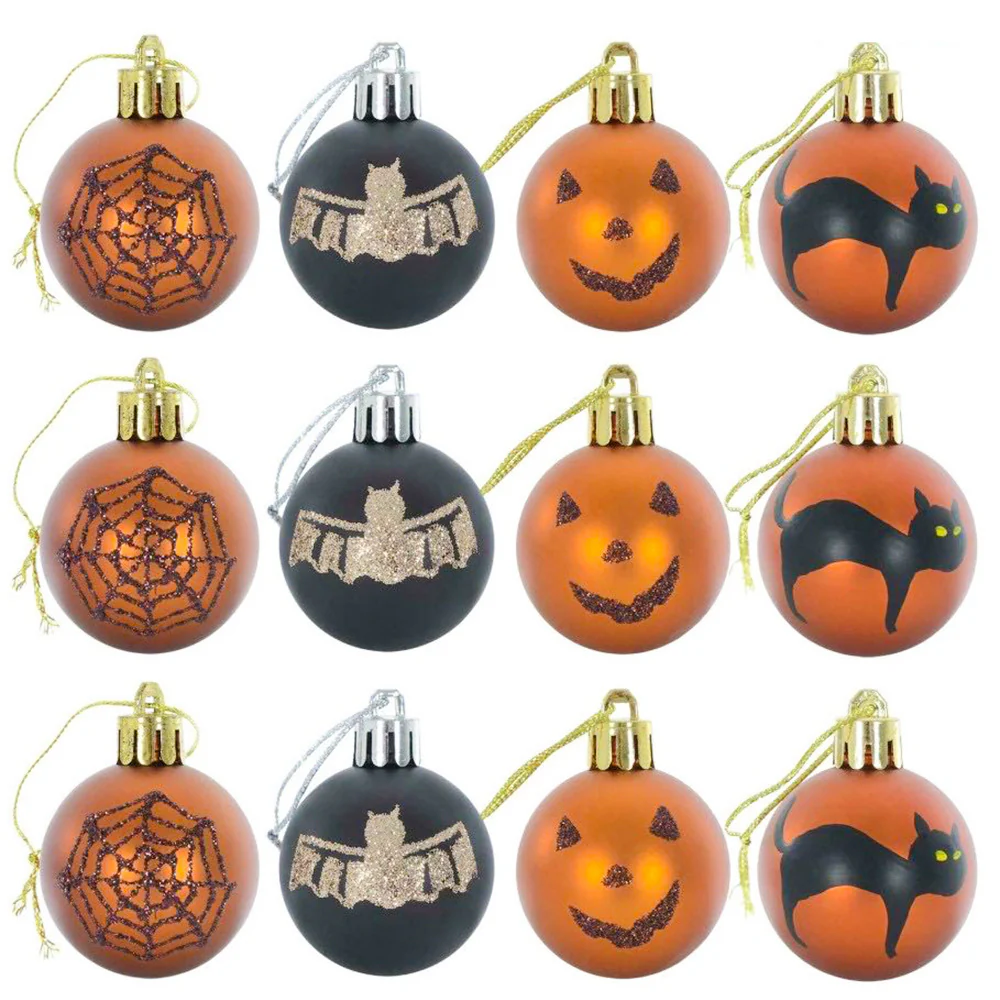 Halloween Ornaments 6cm Matte Balls Hanging Porch Decor - Image 4