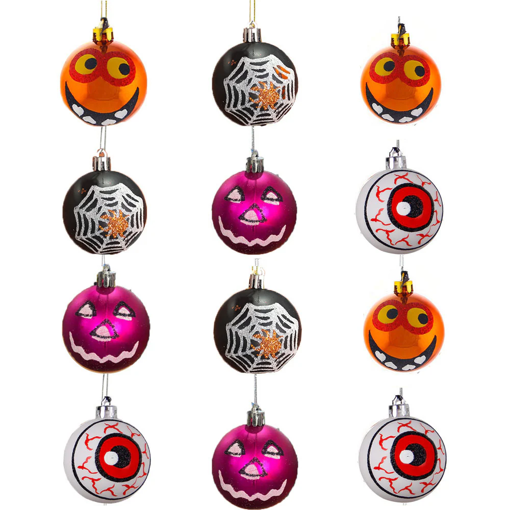Halloween Ornaments 6cm Matte Balls Hanging Porch Decor - Image 5