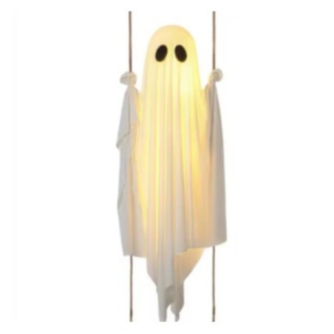 Halloween Lighted Swing Ghost Decoration Porch Remote - Image 5