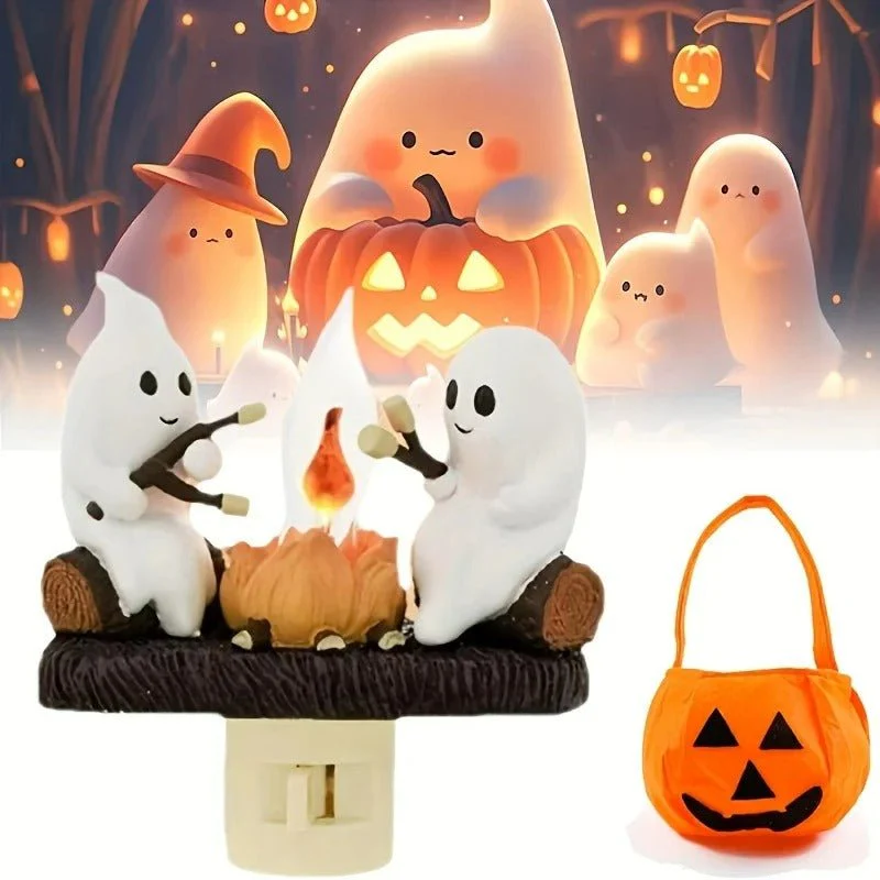 Ghostly Campfire Night Light - Flickering LED Halloween Decor for Spooky Ambiance in Bedrooms and Living Rooms - Image 2