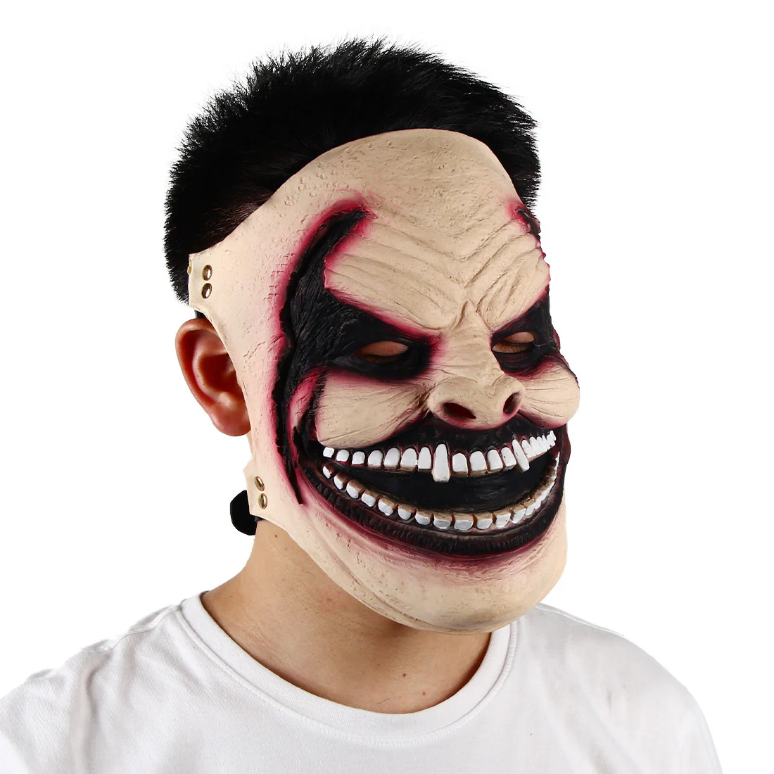 Half Face Bleeding Latex Mask Headgear Halloween 2025 - Image 4