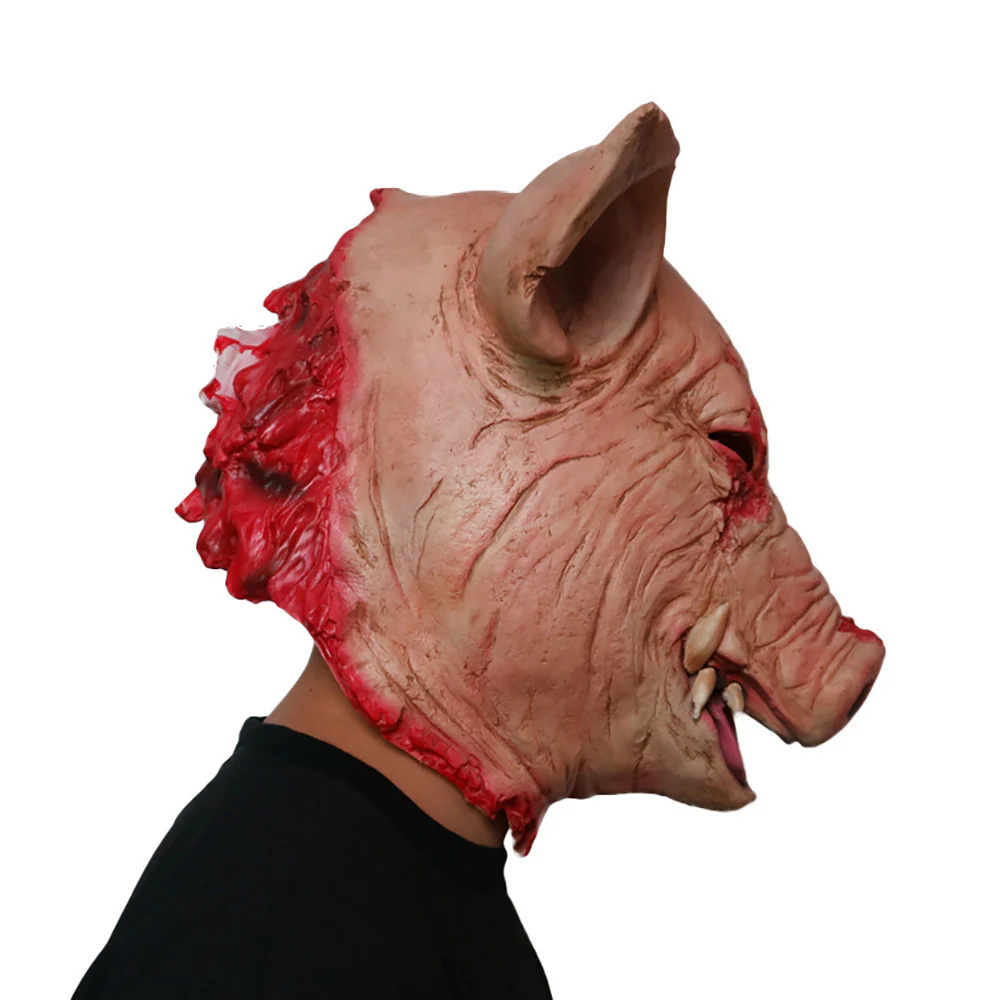 Rotten Pig Head Latex Mask Horror Halloween Cosplay Gore - Image 9