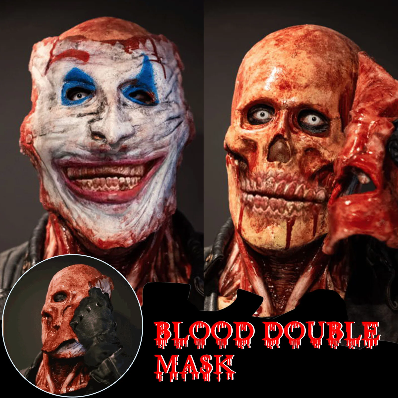 Horror Latex Mask Headgear Halloween 2025 Immersive - Image 3