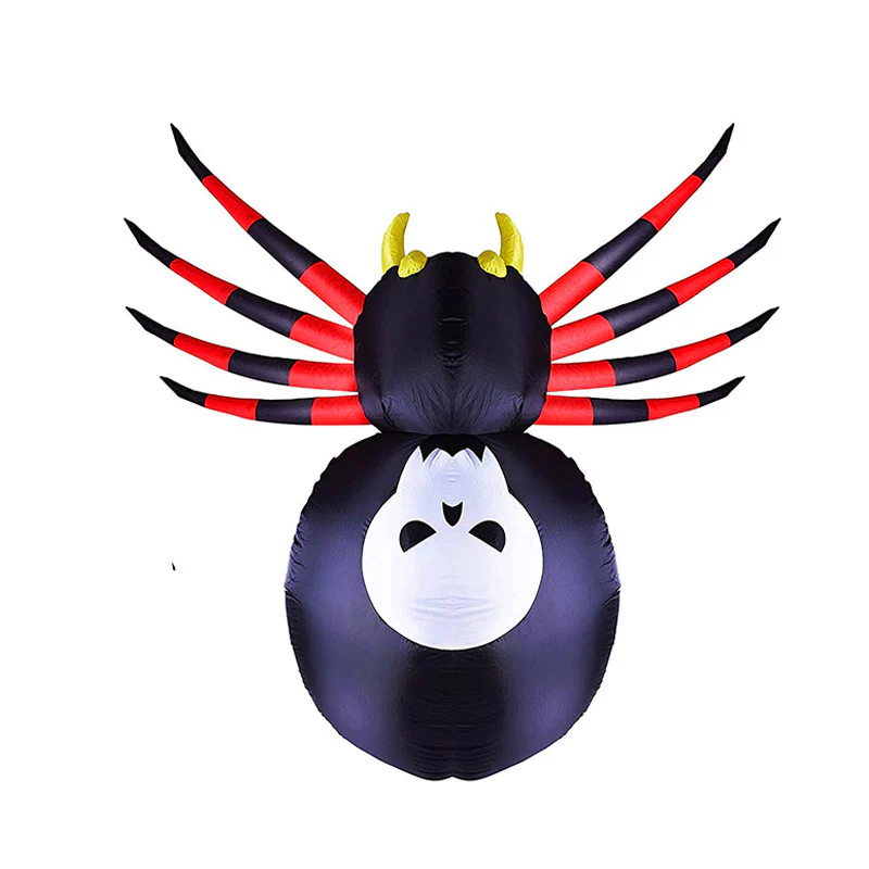 Inflatable Spider With LED Skull Abdomen Halloween Decor - Image 2