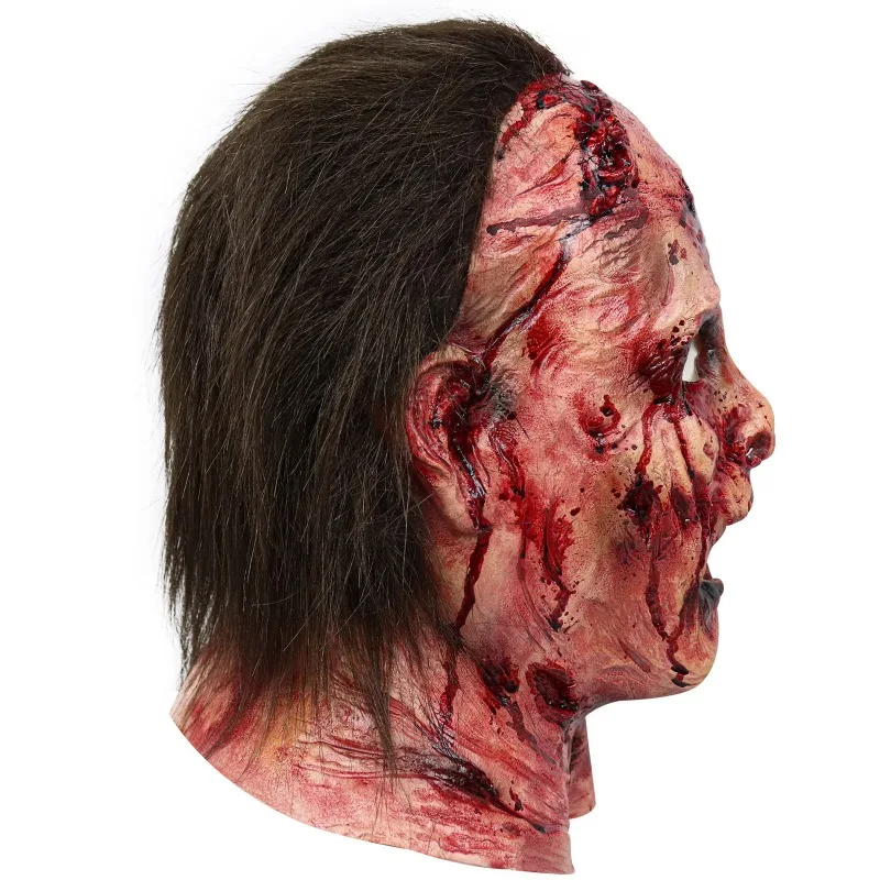 Halloween Mask Full Head Realistic Zombie Clown Horror Mask Halloween 2025 Scary Cosplay Party Prop - Image 5