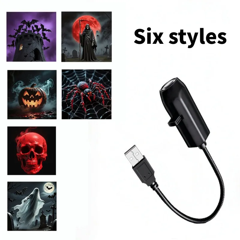 Halloween Projector Light USB LED Projector Lamp With Switchable Ghost Skull Patterns Ceiling Wall Decor Fall 2025 - Image 7
