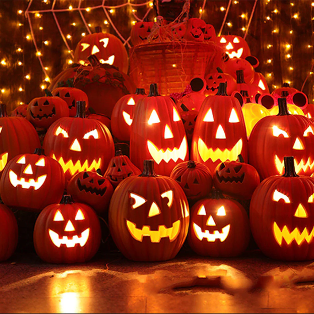 Halloween Pumpkin Lantern Plastic Blow Molded Decor