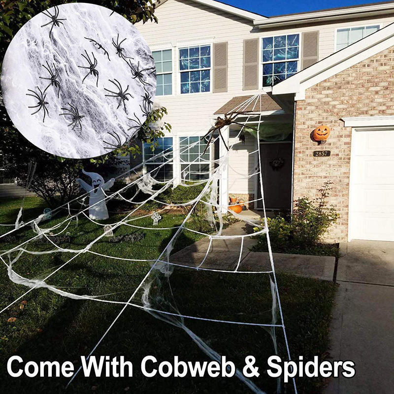 Spider Web Halloween Decoration Set With Large Spider - Image 4