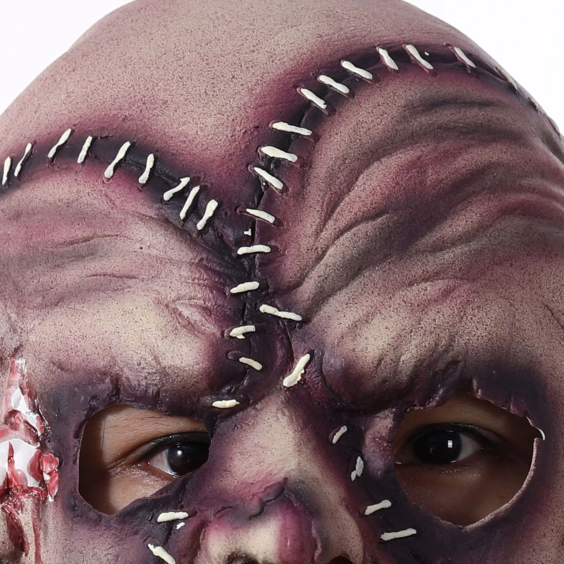 Halloween Mask Three Sided Grimace Latex Cosplay Prop - Image 6