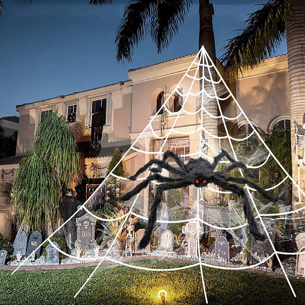 Halloween Spider Web Triangle Lawn Decor 2025 Haunted Prop - Image 2