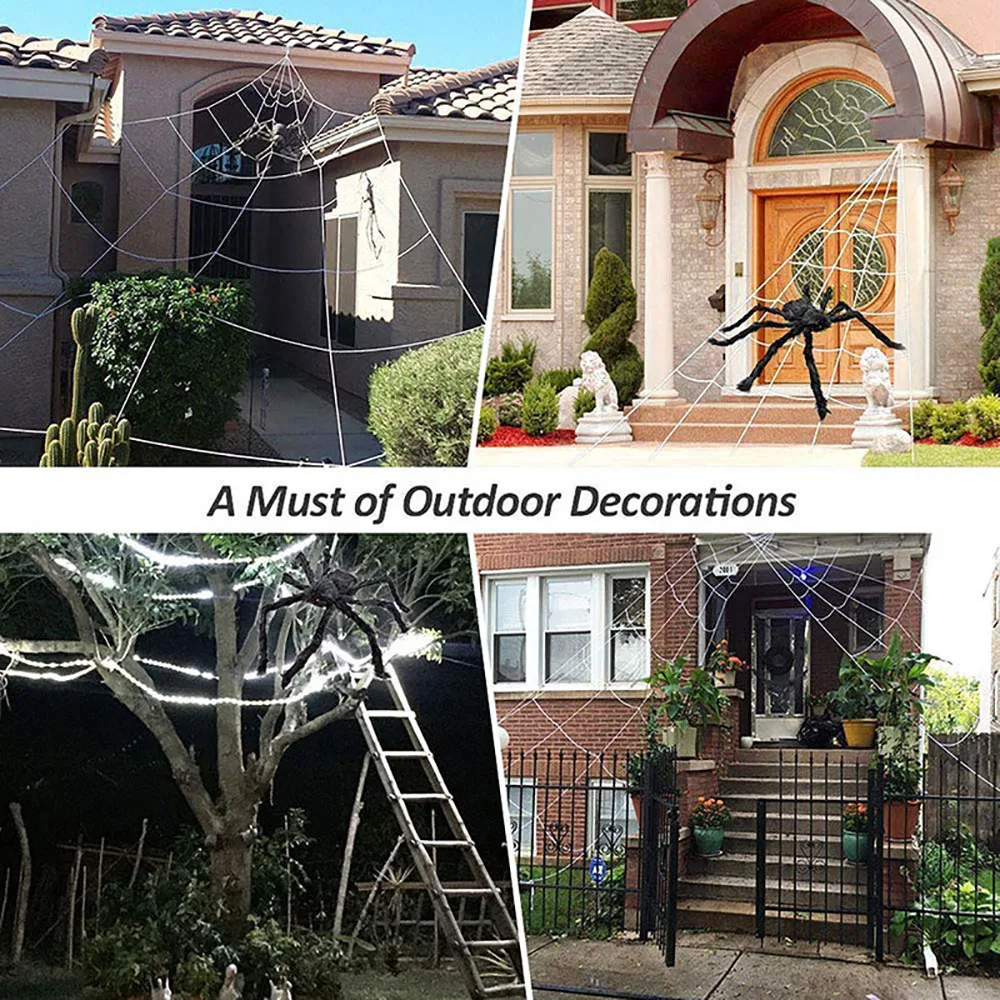 Halloween Spider Web Triangle Lawn Decor 2025 Haunted Prop - Image 3