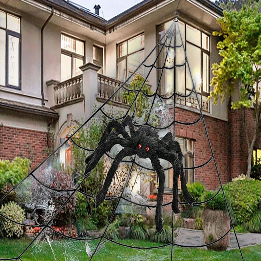 Halloween Spider Web Triangle Lawn Decor 2025 Haunted Prop - Image 7