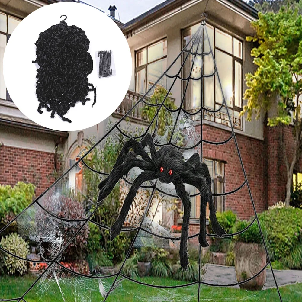 Halloween Spider Web Triangle Lawn Decor 2025 Haunted Prop - Image 8