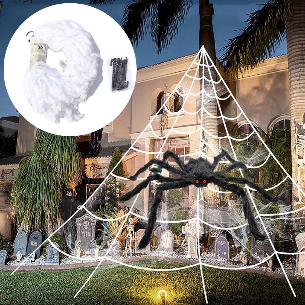 Halloween Spider Web Triangle Lawn Decor 2025 Haunted Prop - Image 9