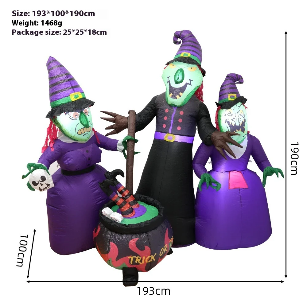 Witch Inflatable Luminous Halloween Yard Decor Outdoor - Image 4