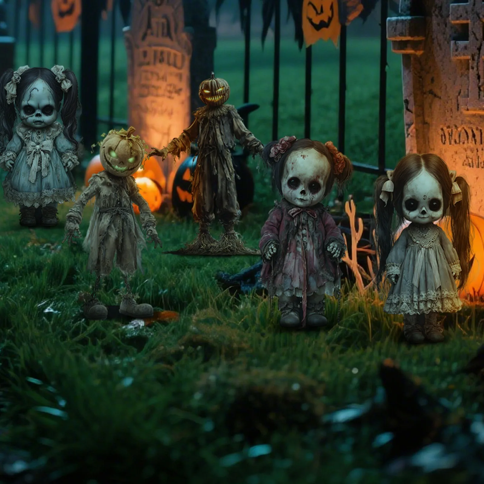 Halloween Yard Stakes Plastic Spooky Cartoon Garden Ornaments Fall 2025 Outdoor Courtyard Decor Easy Setup