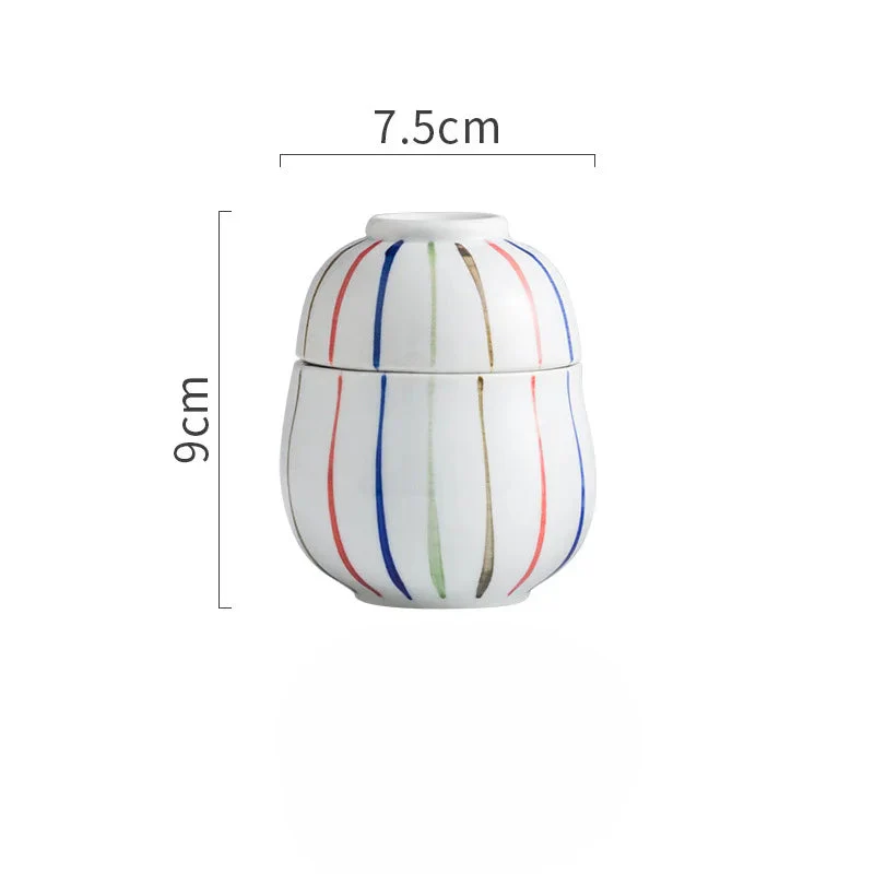 Hand Painted Japanese Ceramic Lidded Dessert Bowls Set - Image 14