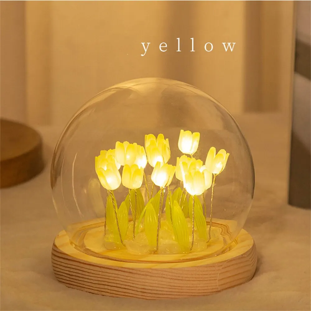 Handmade LED Tulip Flower Night Light - DIY Decorative Lamp for Bedroom, A Perfect Valentine's Day Gift - Image 11