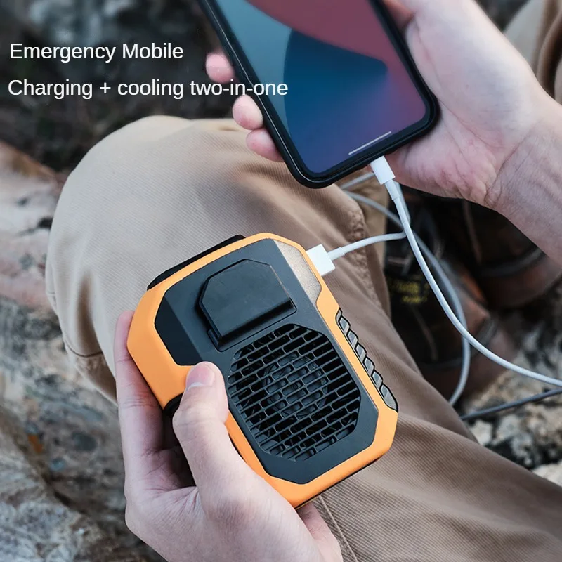 Hanging Neck Waist Fan USB Mini Charging Clip Fan - Outdoor Portable Mute Cooling Tool with Powerbank - Image 4