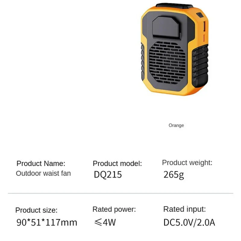 Hanging Neck Waist Fan USB Mini Charging Clip Fan - Outdoor Portable Mute Cooling Tool with Powerbank - Image 7