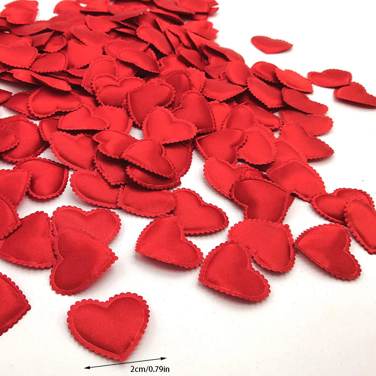 Heart Confetti Padded Fabric Hearts 200Pcs Red Valentine 2026 Table Decor For Wedding Party - Image 6
