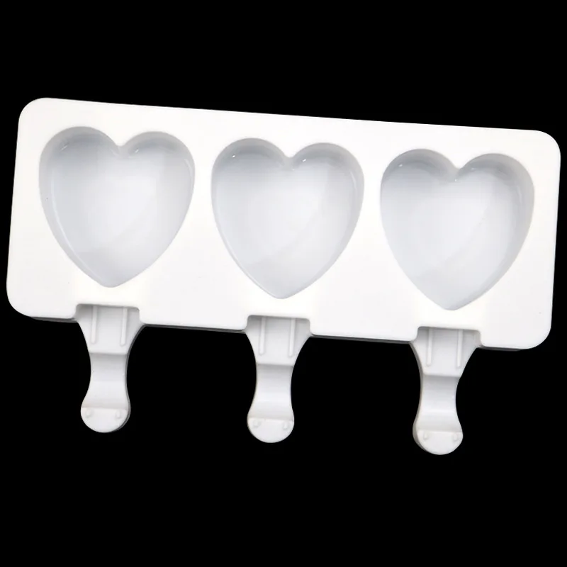 Heart-Shaped Silicone Ice Cream Mold, 3 Cavity Design for Chocolate, Pudding, and More, Food-Grade, Easy Release - Image 4