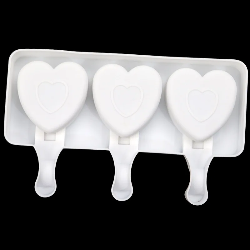 Heart-Shaped Silicone Ice Cream Mold, 3 Cavity Design for Chocolate, Pudding, and More, Food-Grade, Easy Release - Image 5