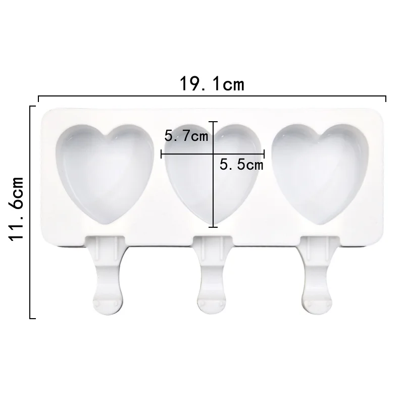 Heart-Shaped Silicone Ice Cream Mold, 3 Cavity Design for Chocolate, Pudding, and More, Food-Grade, Easy Release - Image 6
