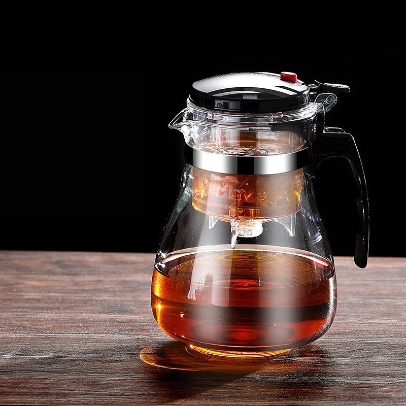 Heat Resistant Glass Teapot With One Click Filter Tea Maker - Image 21
