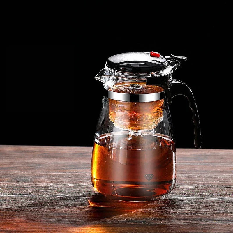 Heat Resistant Glass Teapot With One Click Filter Tea Maker - Image 24