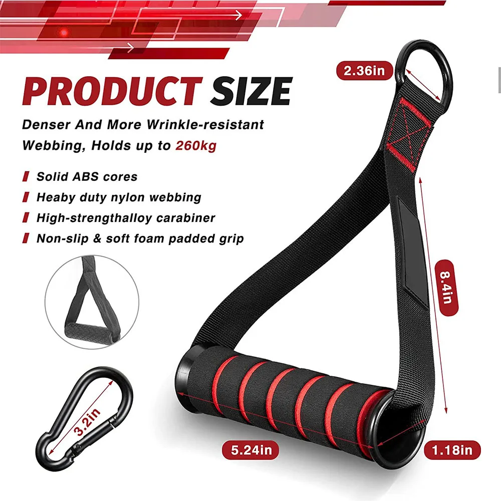 Heavy Duty D-Ring Metal Gym Handles - Fitness Equipment for Cable Machines & Resistance Bands - Image 3