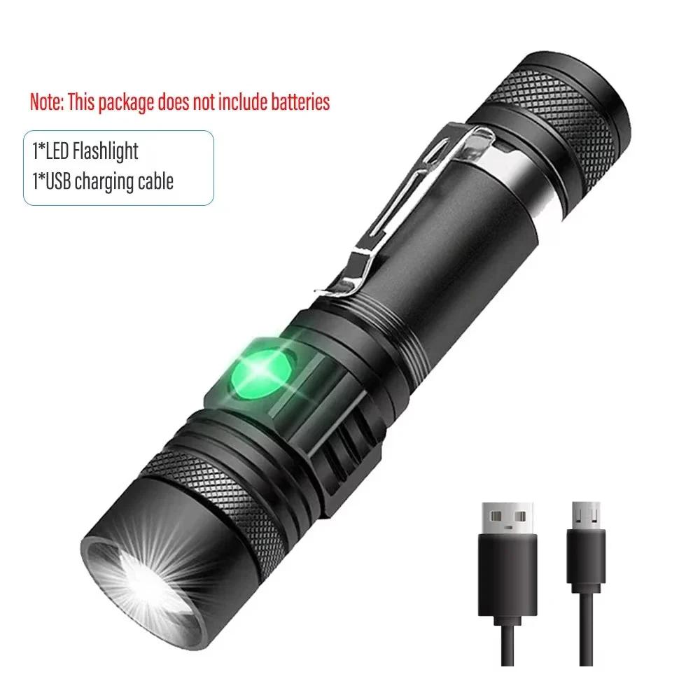 High Power LED Flashlights Zoomable Camping Torch with T6 LED, Waterproof, 4 Lighting Modes, USB Charger, Outdoor Emergency Light - Image 8