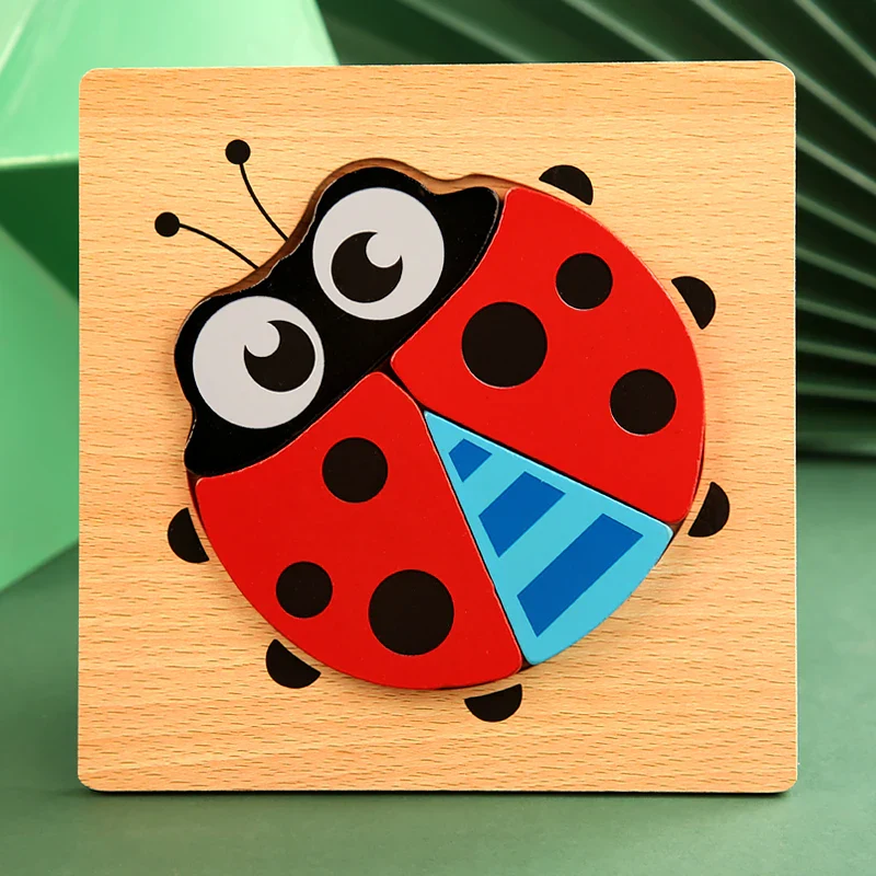 High Quality 3D Wooden Cartoon Animal Puzzle for Kids - Image 8